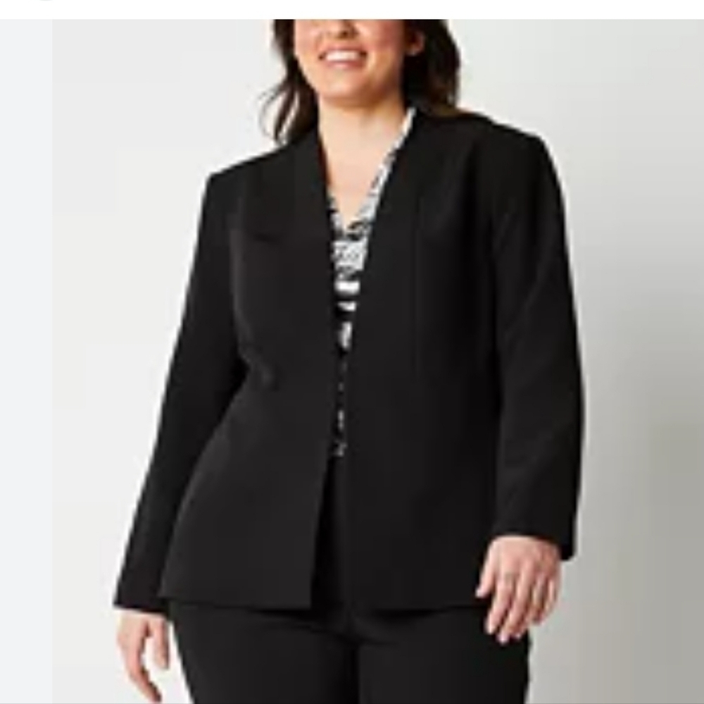 NEW LIZ CLAIBORNE career woman black blazer 24W